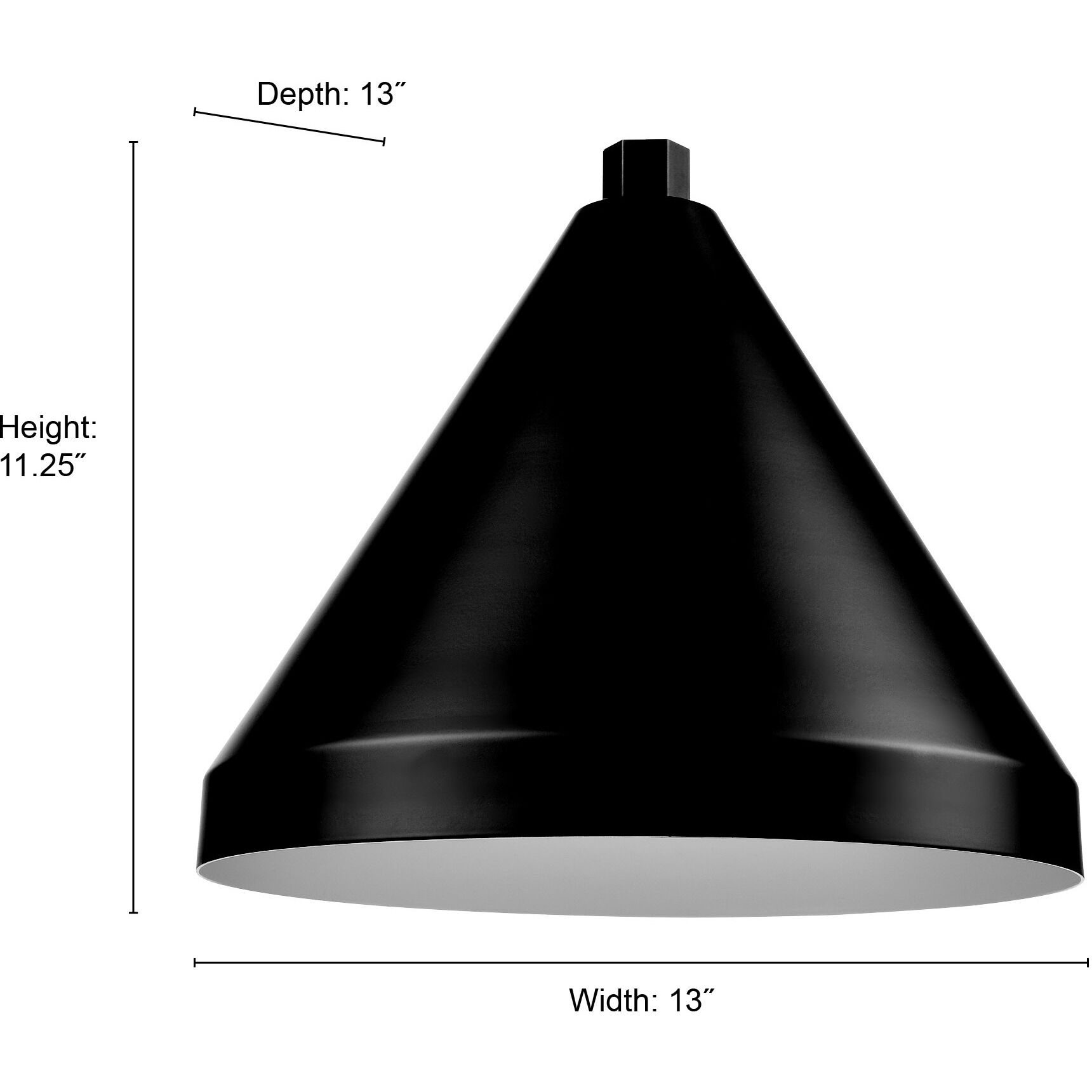 R Series Satin Black 13 inch Cone Shade